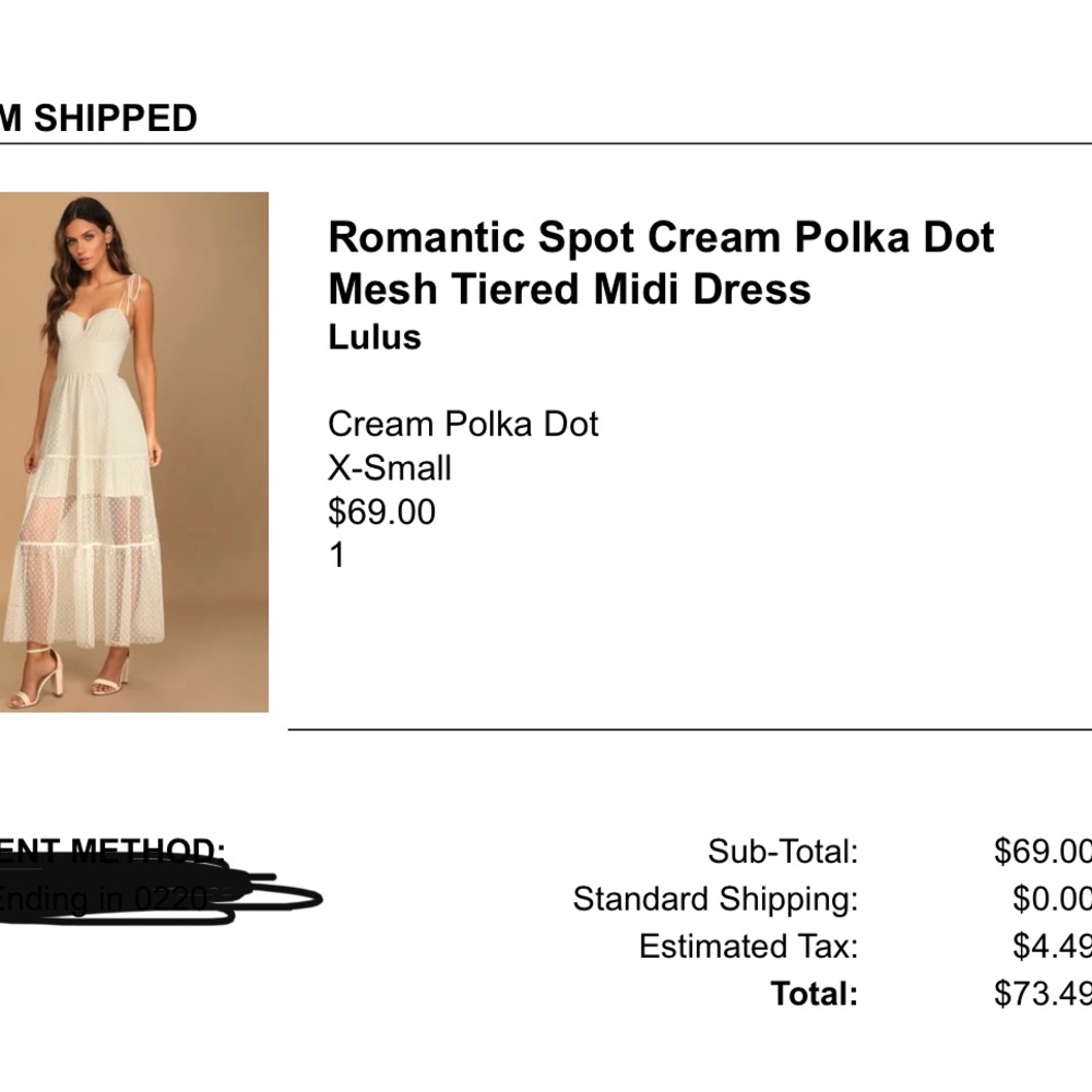 NEVER WORN! Cream polka dot midi dress